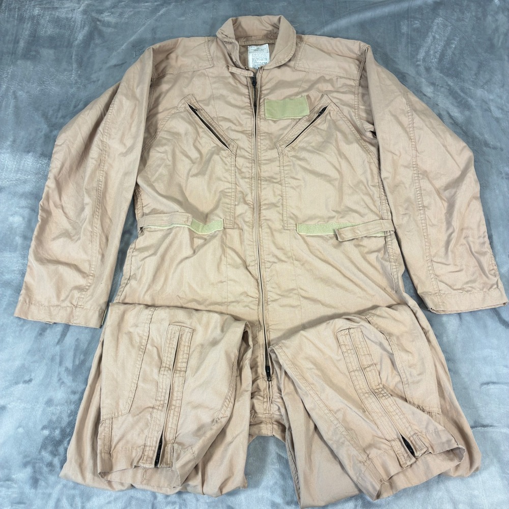 Carter Industries Flight Suit Mens 46L Tan CWU-27/P Military Coveralls